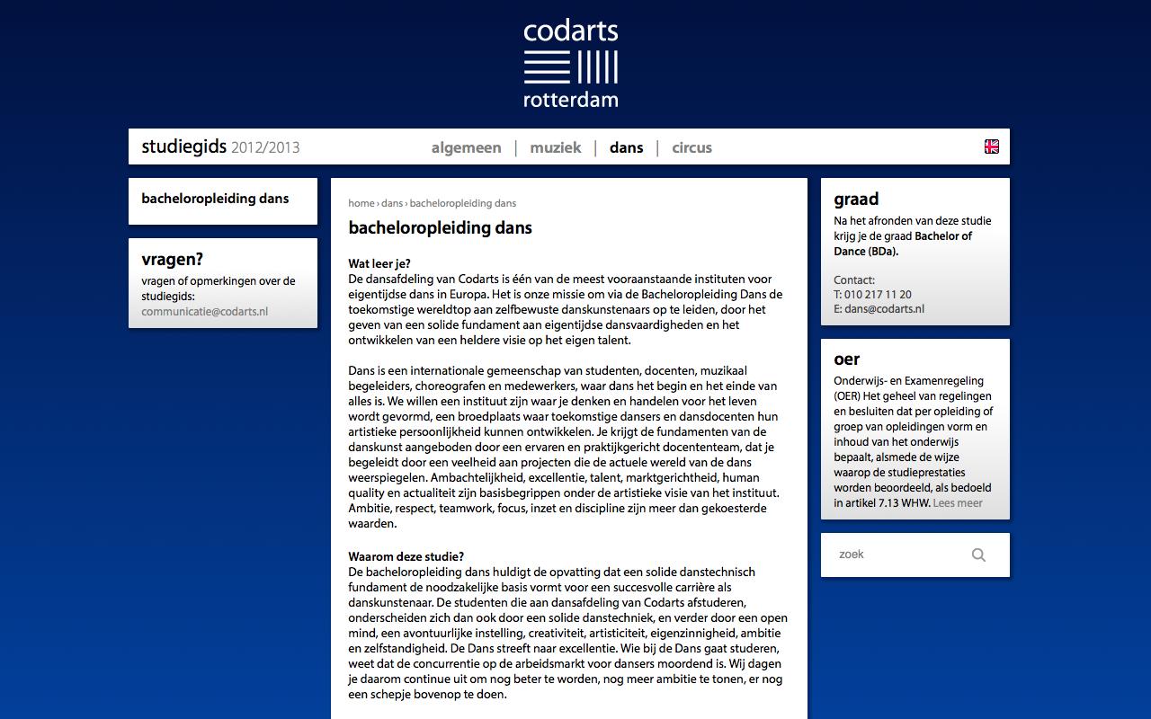 Studiegids Codarts